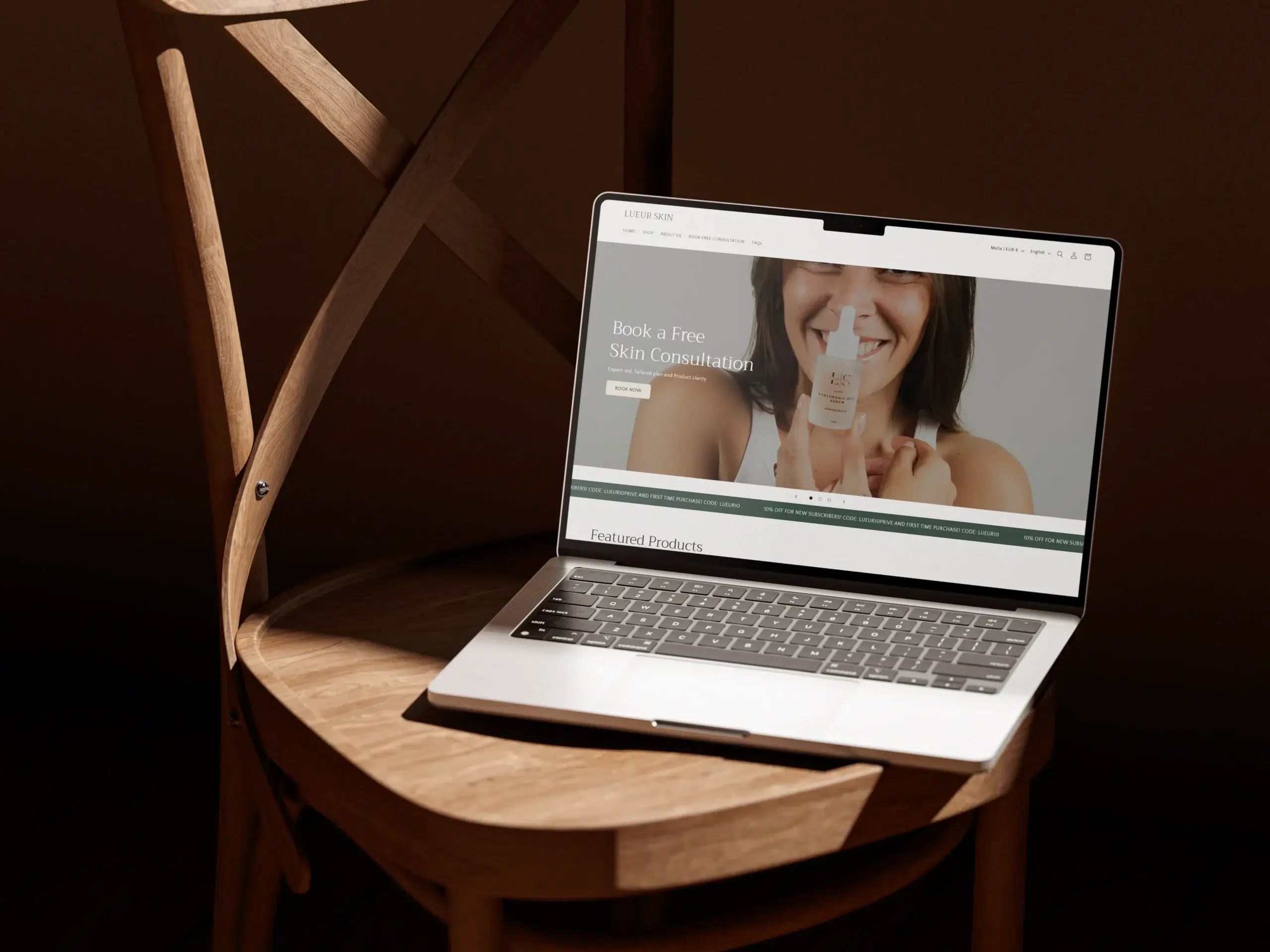 Lueur Skin custom Shopify website designed and developed by Dreivo