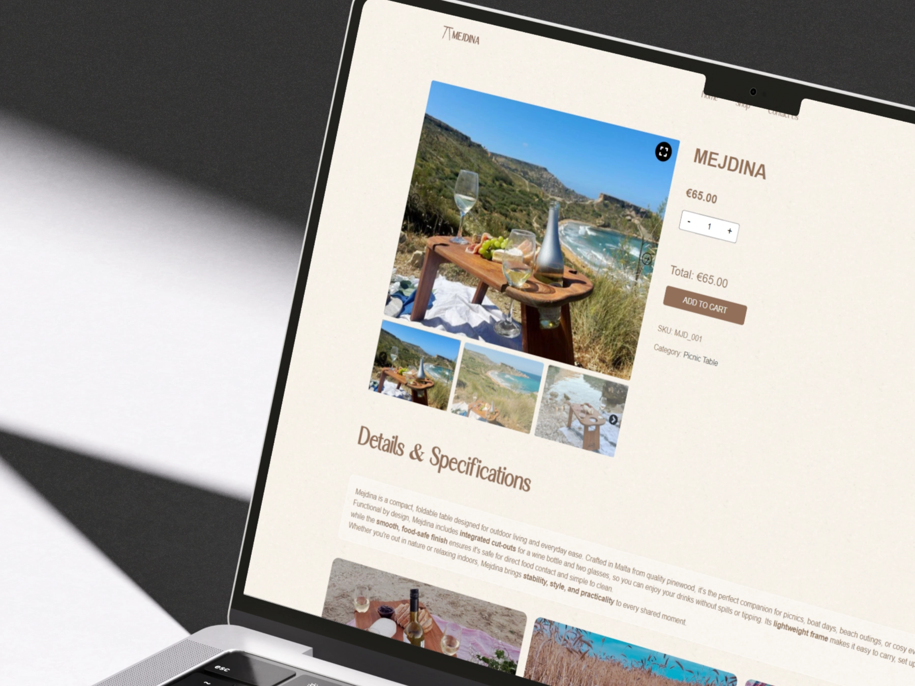 Mejdina WooCommerce website designed and developed by Dreivo